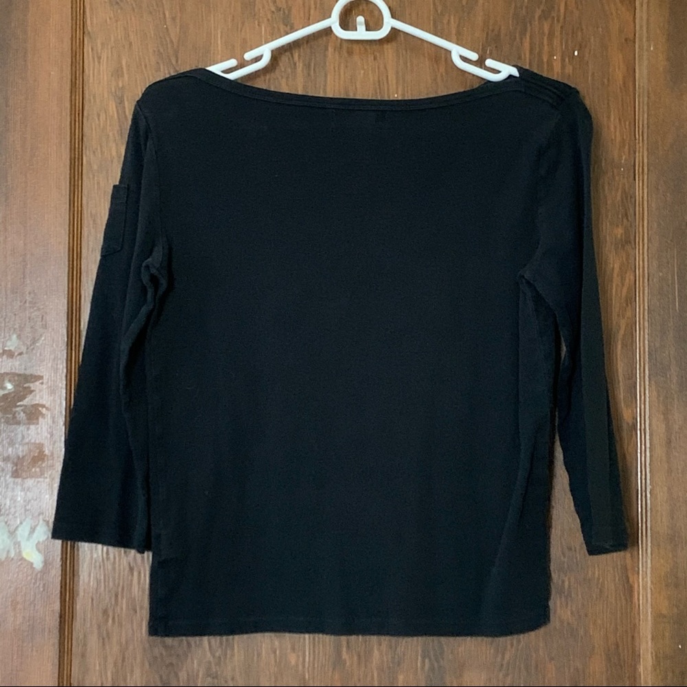 🖤✨Chaps: Boat Neck 3/4 sleeve with sleeve pocket top - Picture 5 of 8